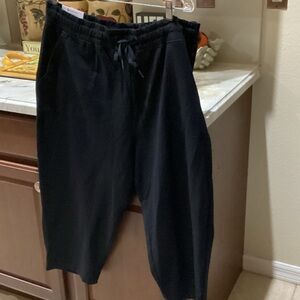 Women's Black or Navy Blue Capris with Drawstring Waist 21” inseam.